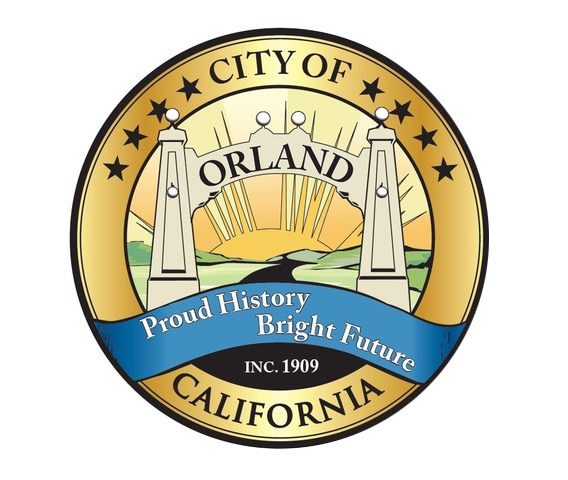 City of Orland Seal that says "City of Orland. Proud History Bright Future. Incorporated 1909. California."